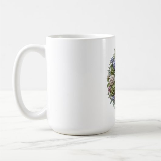 Mug Mariage Monogramme Hydrangea (Gauche)