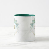Mug Mariage Monogramme Or Eucalyptus Vert Aquarelle  (Centre)