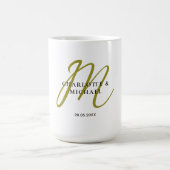 Mug Mariage monogramme simple, élégant (Centre)