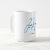Mug Mariage monogramme simple, élégant (Devant gauche)