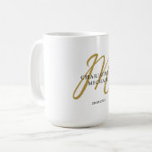 Mug Mariage monogramme simple, élégant (Devant gauche)