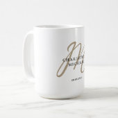 Mug Mariage monogramme simple, élégant (Devant gauche)
