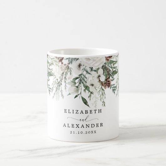 Mug Mariage Noël hivernal Evergreen (Centre)