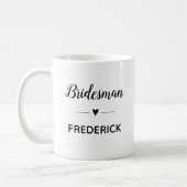Mug Mariage noir Bridesman personnalisé (Gauche)