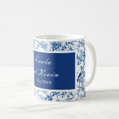 Mug Mariage Oiseaux Bleus et Fleurs de Chinoiserie (Devant droit)