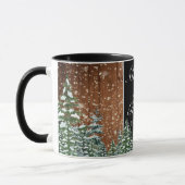 Mug Mariage parent du pin et du bois de neige noir (Gauche)