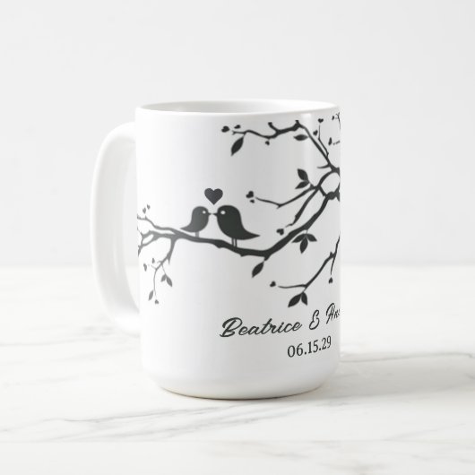 Mug Mariage personnalisé Date Anniversaire Inséparable (Devant gauche)