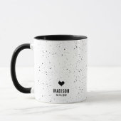 Mug Mariage Personnalisé Moderne Chic Nom & Date (Gauche)