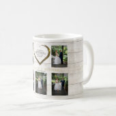 Mug Mariage Photo Collage Rustique Simple Coeur Citati (Devant droit)