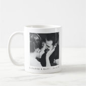 Mug Mariage photo minimaliste noir blanc (Gauche)