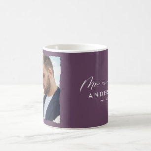 Mug Mariage photo moderne personnalisé M. et Mme.