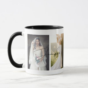 Mug Mariage photo personnalisé moderne Élégant