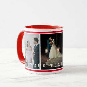 Mug Mariage photo personnalisé rouge simple