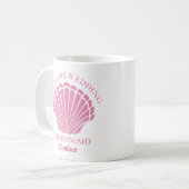 Mug Mariage Plage Coquillage rose Coutume de la servan (Devant gauche)