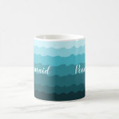 Mug Mariage plage Vagues Bleues Bridesmaid avec nom (Centre)