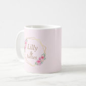 Mug Mariage rose floral (Devant gauche)