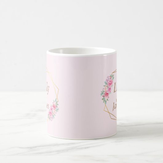 Mug Mariage rose floral (Centre)