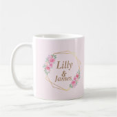 Mug Mariage rose floral (Gauche)