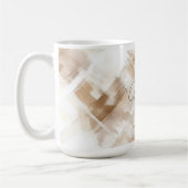 Mug Mariage Rustique Crème Brun Rayures (Gauche)