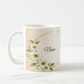 Mug Mariage Rustique Géométrique Doré Blanc Floral Pêc (Gauche)