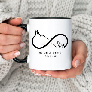Mug Mariage Symbole de l'Infini Mr & Mrs