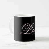 Mug Mariage tendance Love Calligraphie Script noir (Devant gauche)