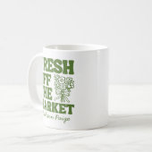 Mug Mariage Vert Fantaisiste « Frais du Marché » pour (Devant gauche)