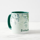 Mug Mariage vert vert d'eucalyptus de Bridesmaid (Devant gauche)
