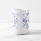 Mug Mariage Vintage Floral Double Monogramme (Centre)