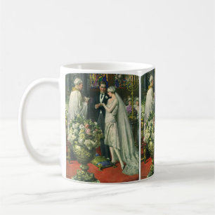 Mug Mariage vintage, Mariée et Salle avec Menorah