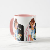 Mug Mariage Vintage, Mariés Rétro s'Embrassant (Devant gauche)