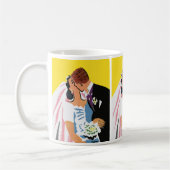 Mug Mariage Vintage, Mariés s'embrassant (Gauche)