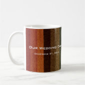 Mug Mariage vintage, Motif des rayures d'automne chaud (Gauche)