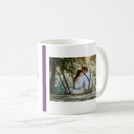 Mug Mariage violet et blanc (Devant droit)