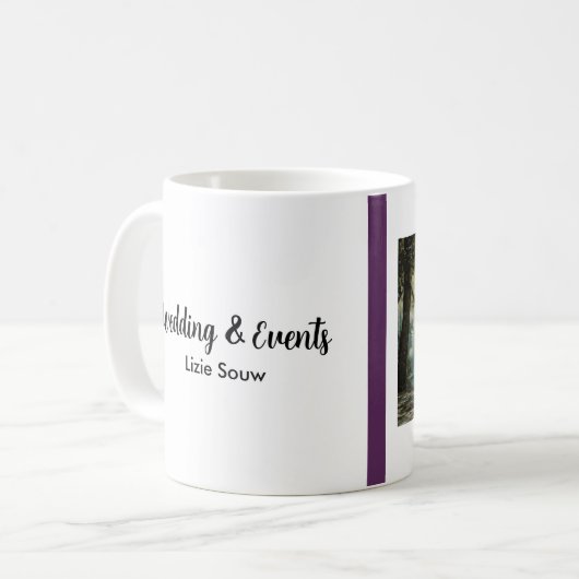 Mug Mariage violet et blanc (Devant gauche)