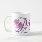 Mug Mariah nom personnalisable rose fleurs boho (Gauche)
