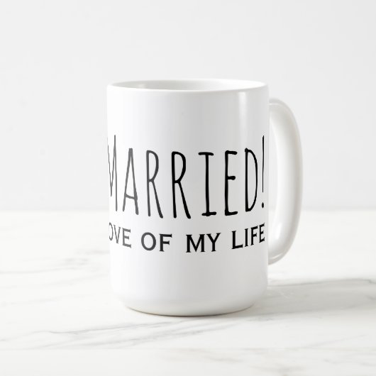 Mug Marié à l'amour de ma vie romantique (Devant droit)