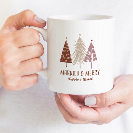 Mug Marié Joyeux Arbre de Noël Fêtes M. Mme