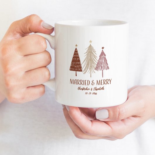Mug Marié Joyeux Arbre de Noël Fêtes M. Mme