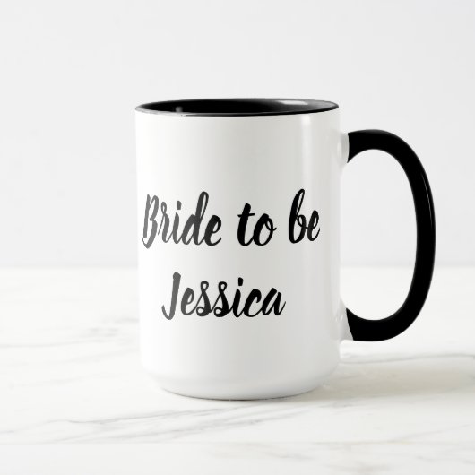 Mug Mariée à être Cadeaux de mariage élégants Script (Droite)