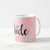 Mug Mariée à être noir Script moderne Script personnal (Devant droit)