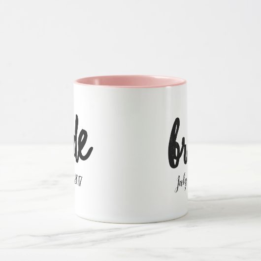 Mug Mariée avec date de mariage personnalisée (Centre)