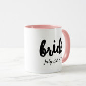 Mug Mariée avec date de mariage personnalisée (Devant droit)