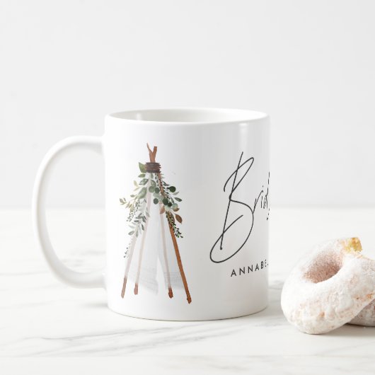 Mug Mariée bohème contemporaine en teepee (Avec donut)