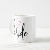Mug Mariée de script avec mariage rose vif (Devant gauche)