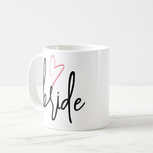 Mug Mariée de script avec mariage rose vif (Devant gauche)