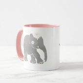 Mug Mariée d'éléphants Vintages gris (Devant gauche)