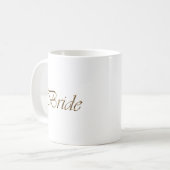 Mug Mariée, écriture or élégant chic blanc (Devant gauche)