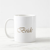Mug Mariée, écriture or élégant chic blanc (Gauche)
