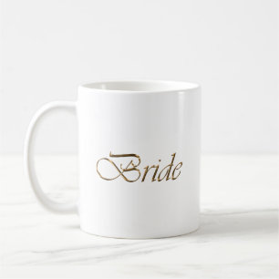 Mug Mariée, écriture or élégant chic blanc